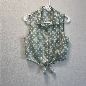 Mint Polka Dot Button Down Shirt